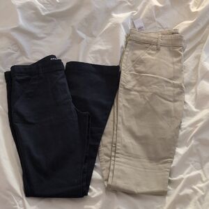 2 Pairs Old Navy Girls Sz14 Casual Bottoms - Navy, Tan Uniform